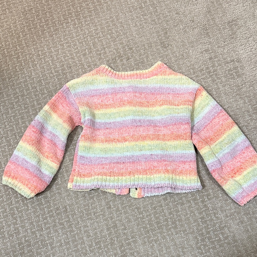 Tucker + Tate Pastel Rainbow Striped Knit Cardigan - Picture 4 of 4